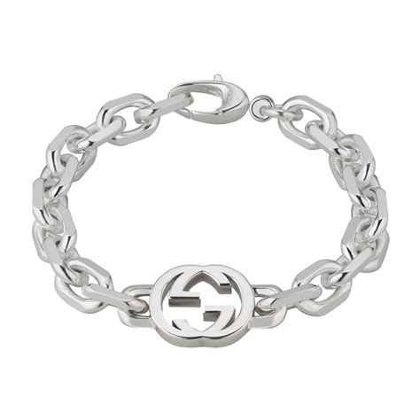 bracciale gucci argento catenella|Bracciale a catena in argento sterling in Argento .